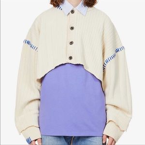 ADER ERROR // Slem cropped oversize unisex cardigan